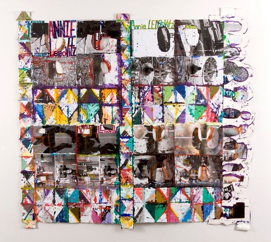 Stealth Bomber Paper quilt by Mike Cloud contemporary artwork Painting