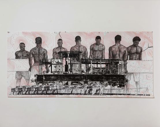 Walking Down the Street by Ibrahim Mahama contemporary artwork Works on Paper