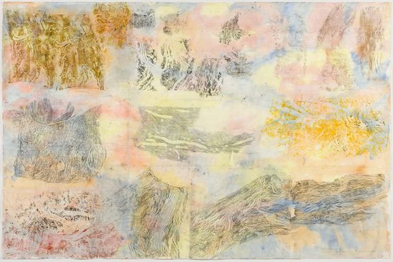 Field painting 1 - underground cartographies of the coleoptera of the Whipstick Forest by John Wolseley contemporary artwork Painting