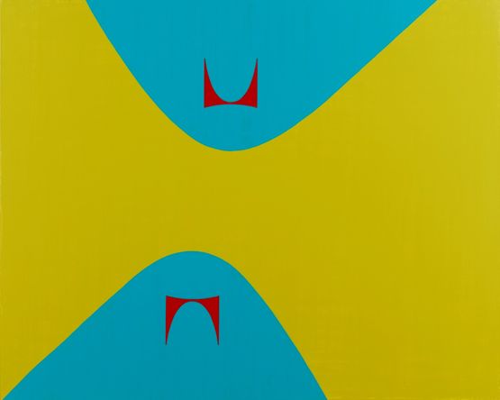 Lissitzky Curves  Herman Miller 2 by David Diao contemporary artwork Painting