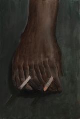 Hand Burning Cigarettes by Ahn Ji-San contemporary artwork painting