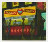 Sizzlin Chicken by Jane Dickson contemporary artwork painting textile