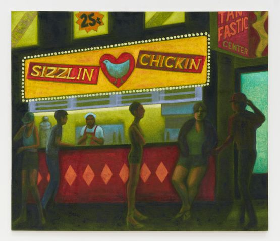 Sizzlin Chicken by Jane Dickson contemporary artwork Painting