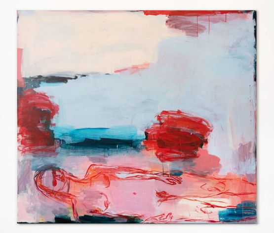 Woman lying by Kim Booker contemporary artwork Painting