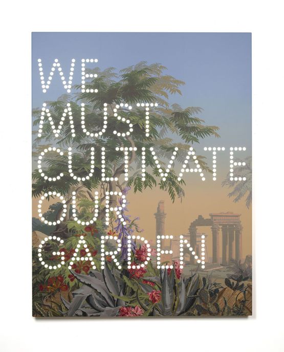We Must Cultivate Our Garden by Nathan Coley contemporary artwork Sculpture