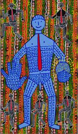 Blue Light Man 3.8.89 by Robert Campbell Jnr contemporary artwork painting