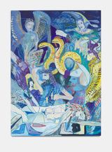 Greek blue snakes by Jasmine Little contemporary artwork painting