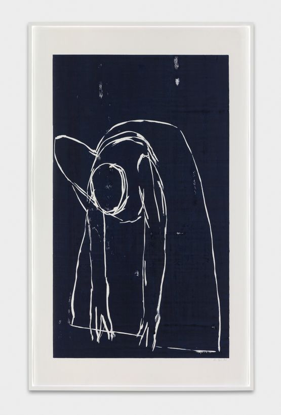 Erntende dark prussian blue by Andrea Buttner contemporary artwork Print