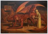 Monster Here and Now - Red Dragon and Root by Seungwan Ha contemporary artwork painting