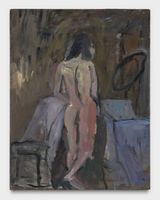 Standing Nude with Mirror by Janice Nowinski contemporary artwork painting
