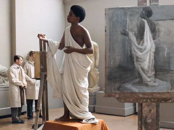 Black Apollo diptych Once Again... Statues Never Die by Isaac Julien contemporary artwork Print