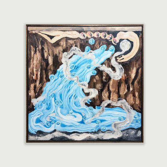 A Whirlpool Kissed My Closed Eyes to Reach My Shelter A Vision from September by Alymamah Rashed contemporary artwork Painting