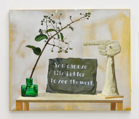 You can use this ladder to see the work. by Masaya Chiba contemporary artwork Painting