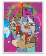 Frantic Circus Figure by George Condo contemporary artwork works on paper drawing