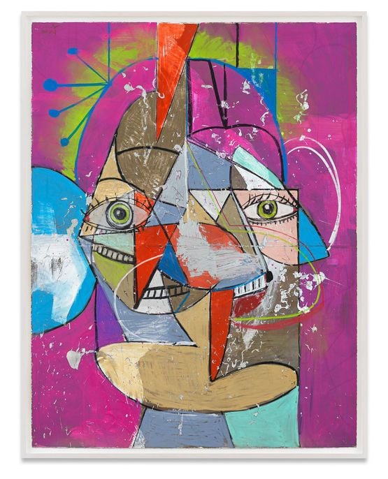 Frantic Circus Figure by George Condo contemporary artwork Works on Paper