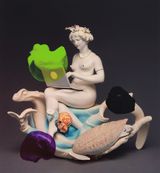A female Figure of a Digital Nomad Workation by Hanakam  Schuller contemporary artwork painting photography