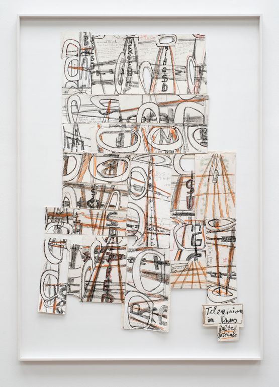 Preliminary Plan for Terminal The Observer Leaves Her Stationary Post by Chris Reinecke contemporary artwork Works on Paper