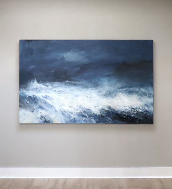 Sea state force 10 - Battling with the Villians of Ure by Janette Kerr contemporary artwork Painting