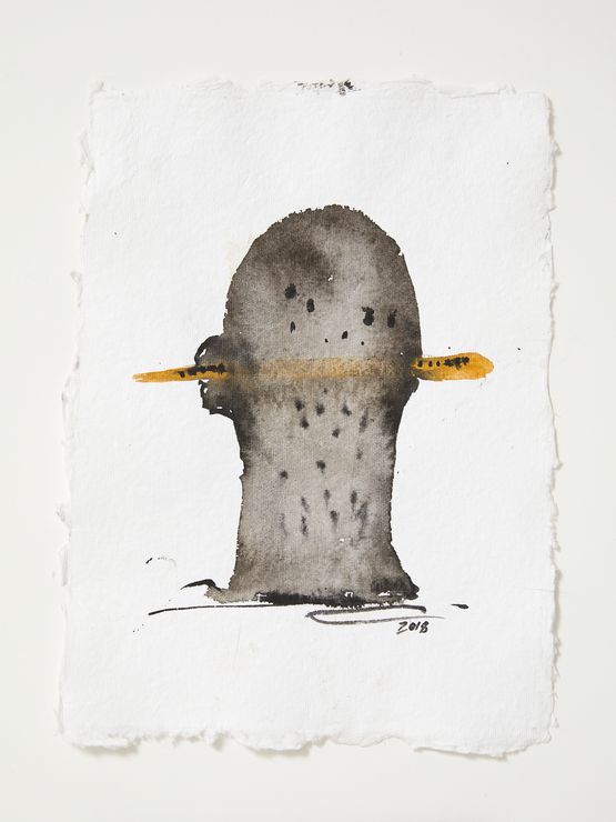 Headcase working drawing 11 by Julia Morison contemporary artwork Works on Paper