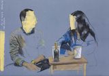 Society for aching bodies 26.10 2023 Berlin Soli Dinner by Bani Abidi contemporary artwork drawing works on paper