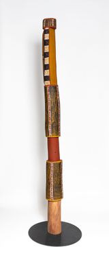 Tutuni Pukumani Pole by Pedro Wonaeamirri contemporary artwork sculpture