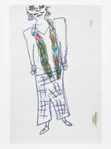 Scarf by Rose Wylie contemporary artwork painting works on paper