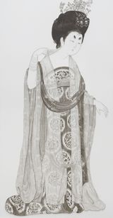 Imitating Lady Wearing Flowers in Her Hair by Zhou Fang Tang Dynasty by Chen Chun-Hao contemporary artwork painting sculpture