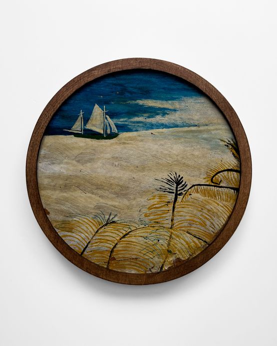 Untitled Sailboat And Beach by Frank Walter contemporary artwork Painting