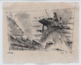 Kreuzer auf hoher See Steamer in Turbulent Sea by Lyonel Feininger contemporary artwork works on paper