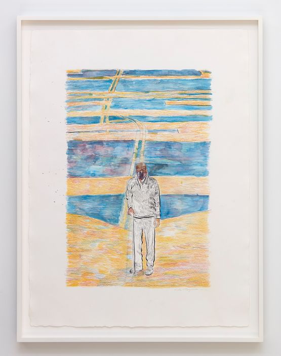 Rep. John Lewis at Black Lives Matter Plaza June 7 2020 from a photo by Gary Williams by Keith Mayerson contemporary artwork Painting