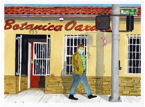 Suburban Scene Santa Ana CA by Ed Templeton contemporary artwork Works on Paper