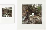 Stone stack wrapped with leaves by Andy Goldsworthy contemporary artwork photography