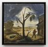 Untitled Paesaggio con cavallette e figura umana by Luigi Zuccheri contemporary artwork Painting