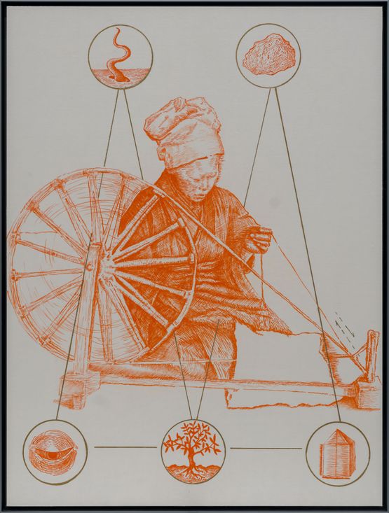 Study of Chinese Womens Postures 004 by Dai Chenlian contemporary artwork Works on Paper