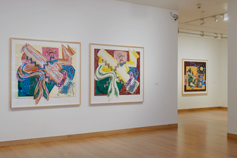 Contemporary art exhibition Frank Stella Illustrations after El Lissitzkys Had Gadya The Unique Colour Variants at Waddington Custot London United Kingdom