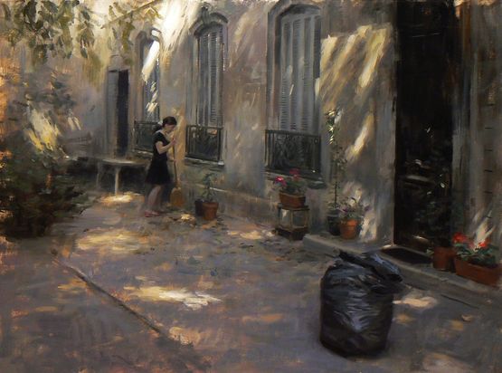 Dappled Courtyard by Aldo Balding contemporary artwork Painting