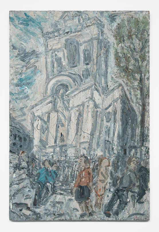 Christ Church Spitalfields Early Summer by Leon Kossoff contemporary artwork Painting