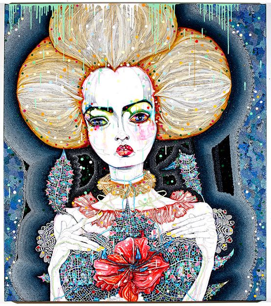 satellite fade-out 7 by Del Kathryn Barton contemporary artwork Painting