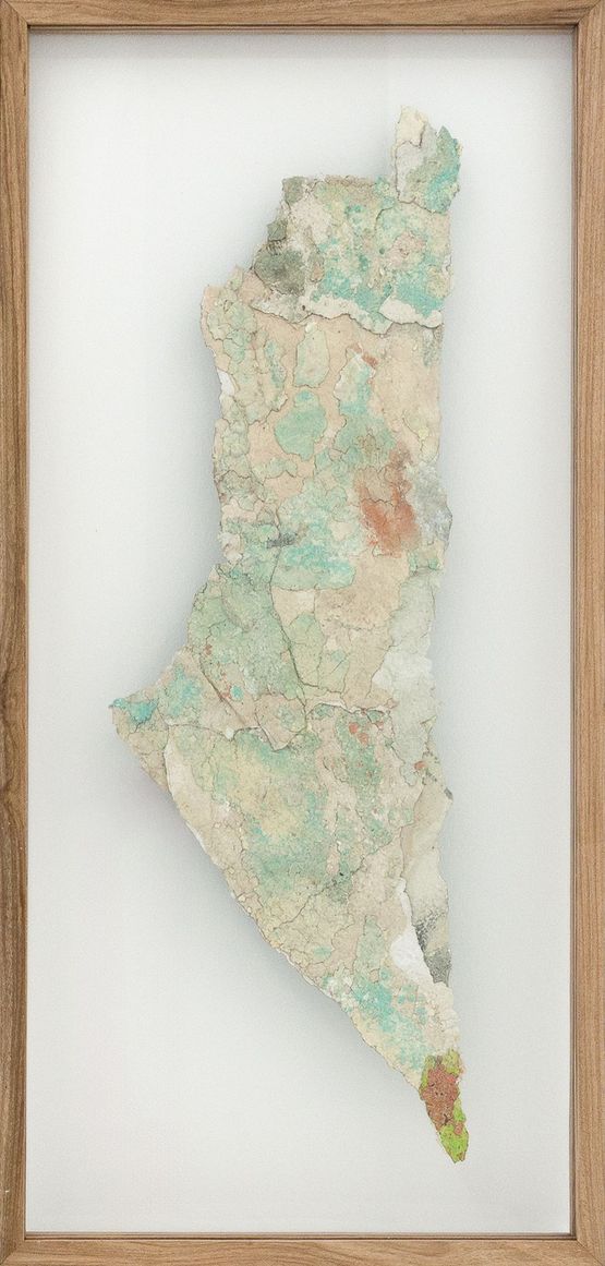 Palestine made of unfinished maps Palestina echa de mapas inconclusos by Chemi Rosado-seijo contemporary artwork Painting
