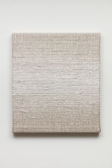 Woven Horizontal Reflected Linear Gradient as Weft Center White by Analia Saban contemporary artwork mixed media