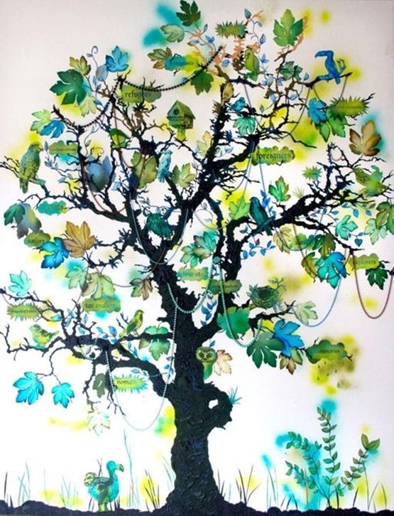 Tree of Displacement and Longing by Alicia Paz contemporary artwork Painting
