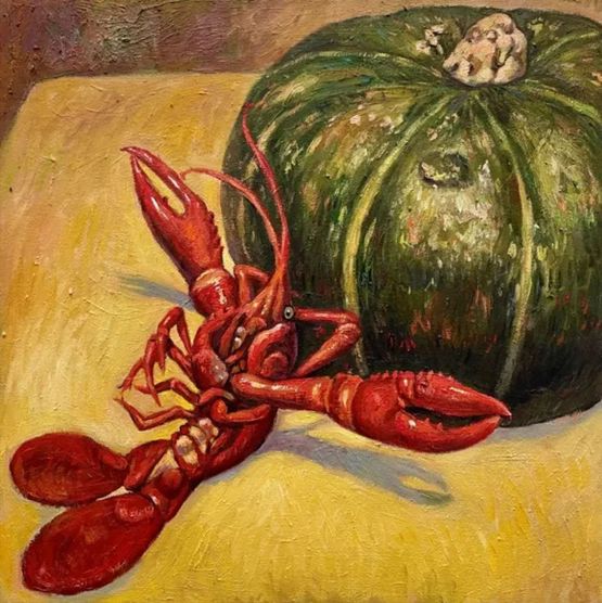 Crayfish by Qin Qi contemporary artwork Painting
