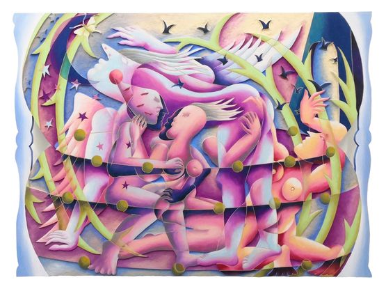 In the hourglass universe by Jade Ching-Yuk Ng contemporary artwork Painting