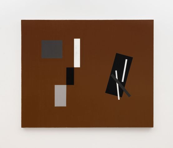 Rietvelds Berlin Chair Parts Making Bauhaus Profile Logo with Parts Left Over 2 by David Diao contemporary artwork Painting