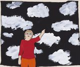 Head in the Clouds 2 by Adrienne Doig contemporary artwork painting textile textile textile