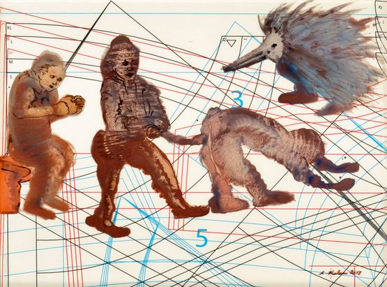 Complexity of Communication 9 by Nalini Malani contemporary artwork Painting