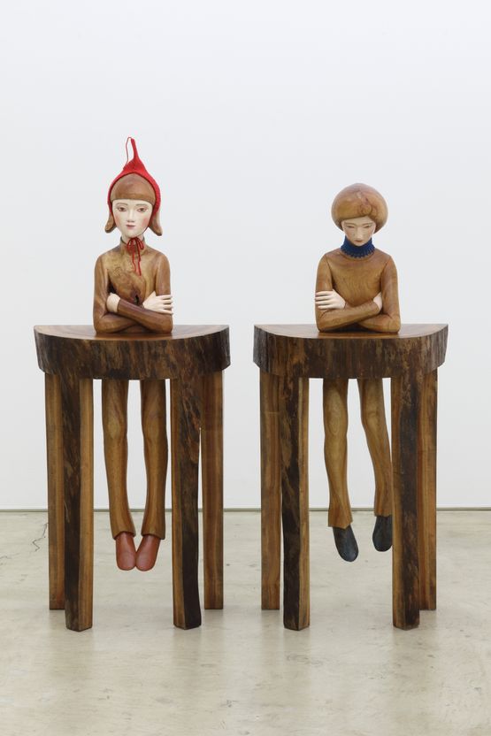 Desk Boy - Sun  Desk Boy - Moon by Tanada Koji contemporary artwork Sculpture