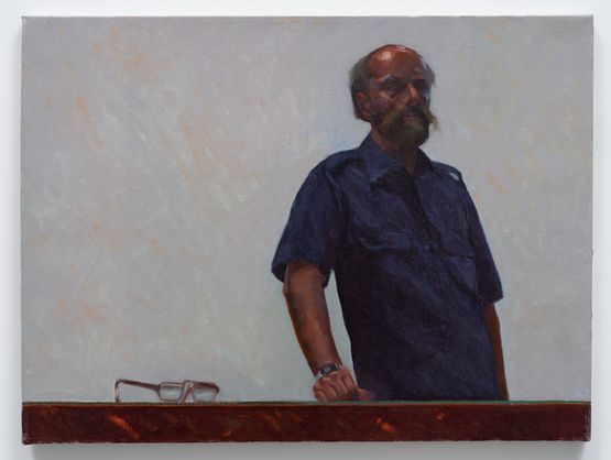 Untitled Self-portrait in blue shirt by Robert Bechtle contemporary artwork Painting