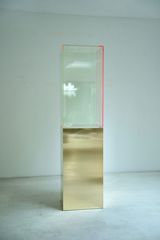 brass fluo tower by Regine Schumann contemporary artwork sculpture