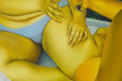 Sasha Gordons Bold Canvases Explore Identity at Jeffrey Deitch